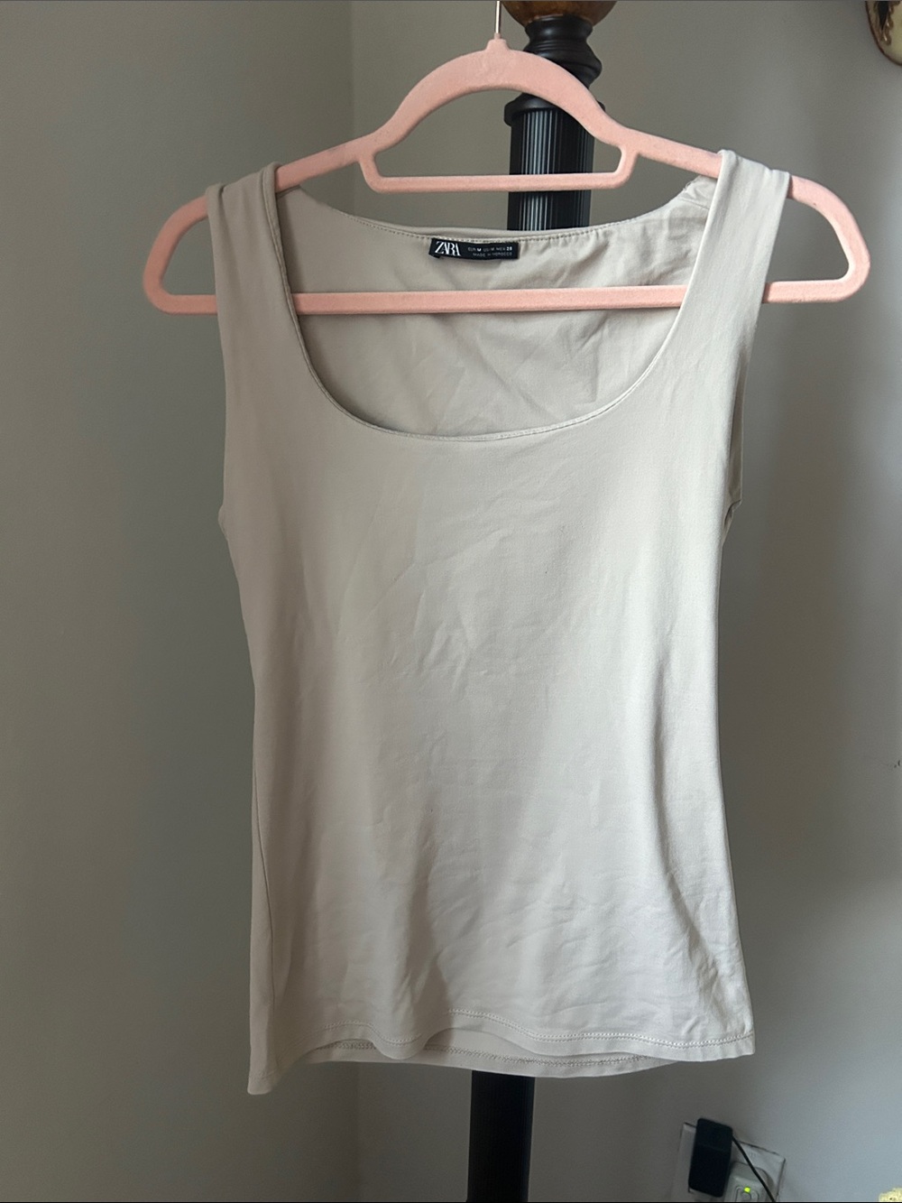 Zara Light Cream Scoop Tank
